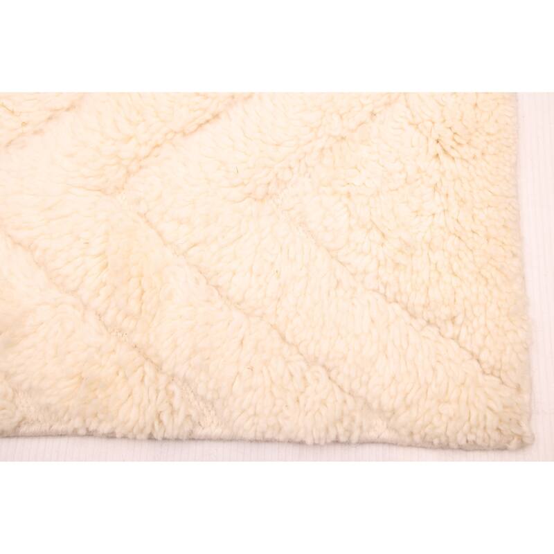 ECARPETGALLERY Hand-knotted Tangier Cream Wool Rug - 6'7 x 9'7