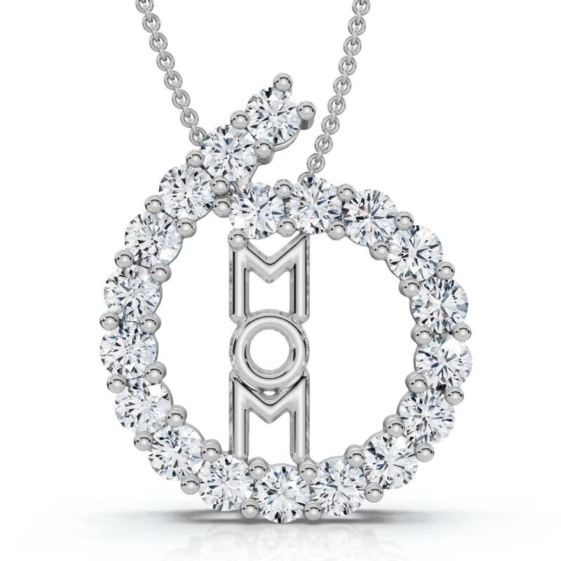Diamond Heart Pendant Gold Necklace Lab Grown 18"