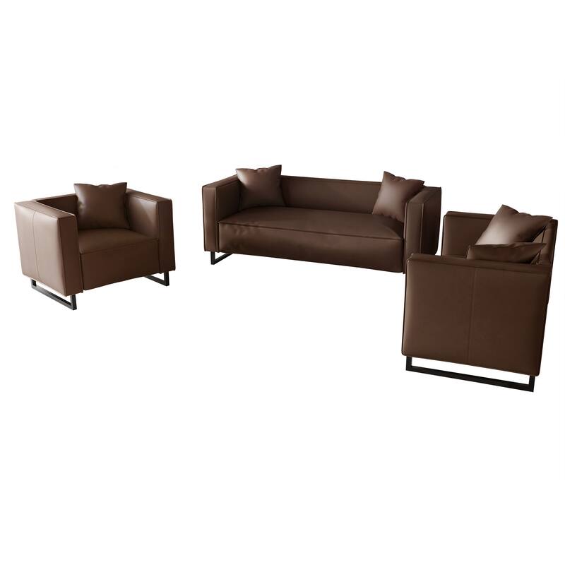 CraftPorch Mid Century Modern 3- Pieces Upholstered Living Room Set
