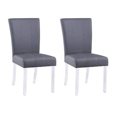 Somette Maria Curved Back Parsons Dining Chair in Gray, Set of 2