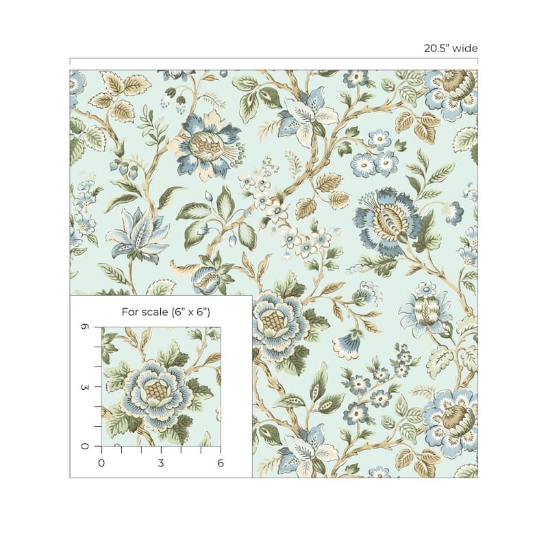 Stacy Garcia Home Jacobean Floral Trail Peel and Stick Wallpaper