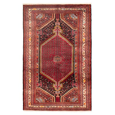 ECARPETGALLERY Hand-knotted Anatolian Vintage Black, Red Wool Rug - 3'3 x 5'1