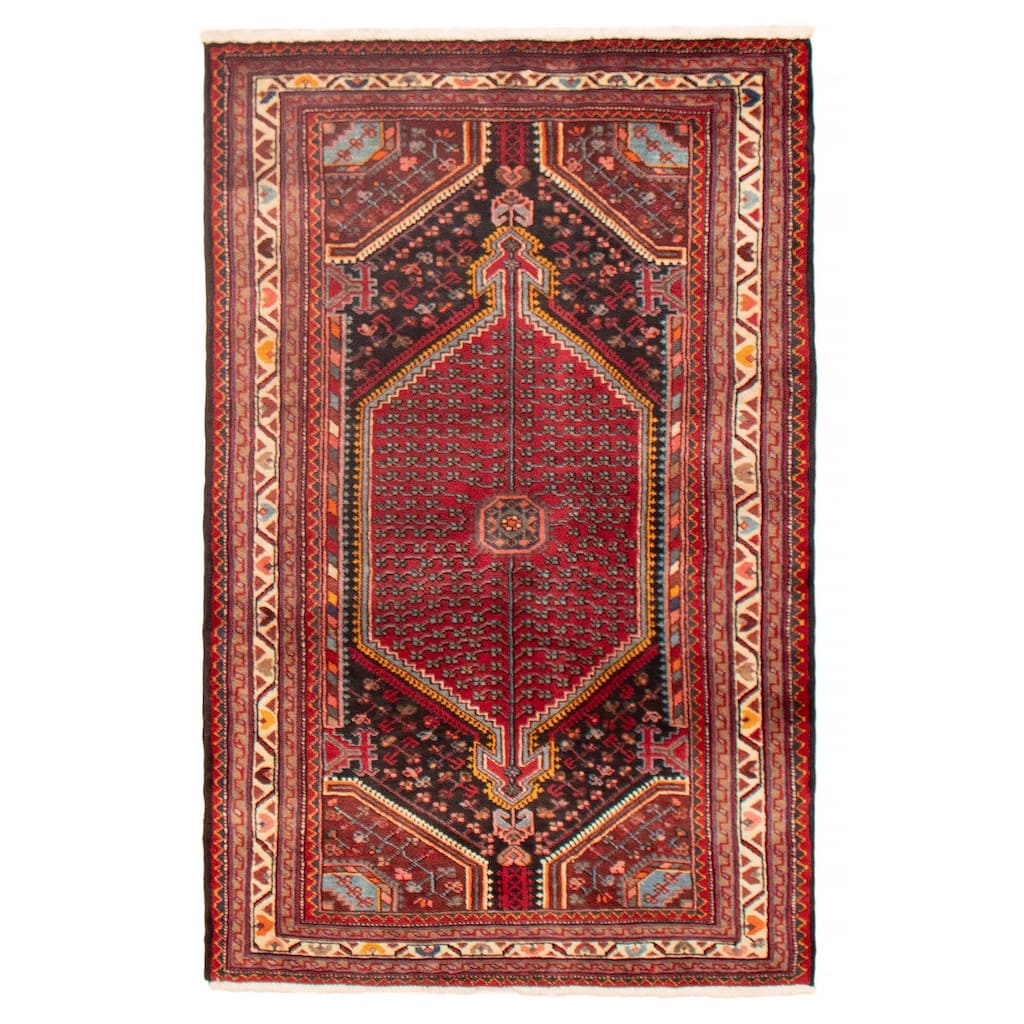 ECARPETGALLERY Hand-knotted Anatolian Vintage Black, Red Wool Rug - 3'3 x 5'1