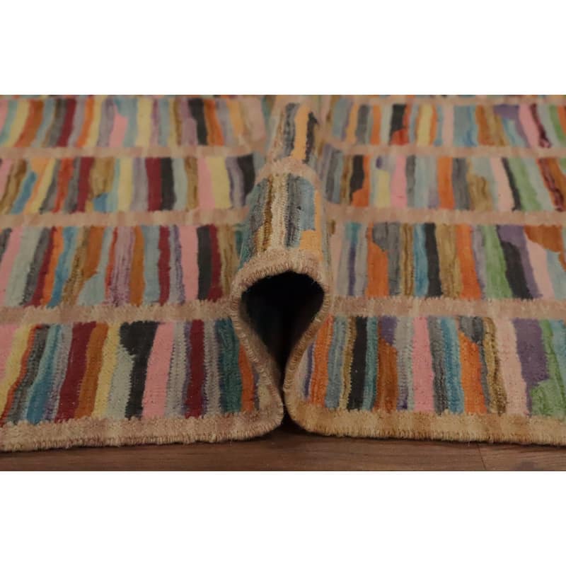 Hand Woven Oriental 100% Wool Carpet Southwestern Modern Multi-Colored Kilim Area Rug - 7' 8'' X 4' 9''