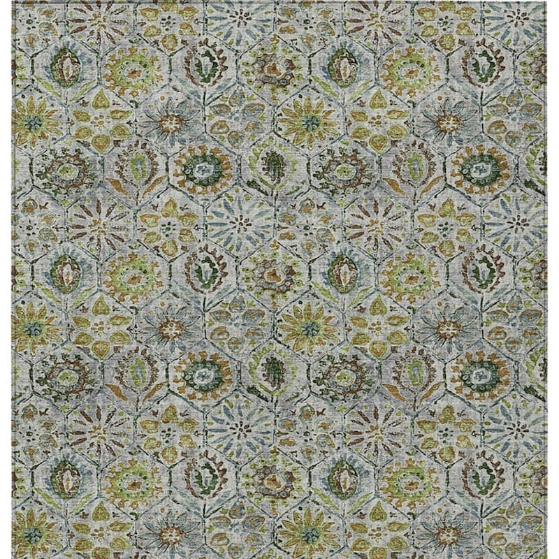 HomeRoots Floral Transitional Rectangle Outdoor Rug
