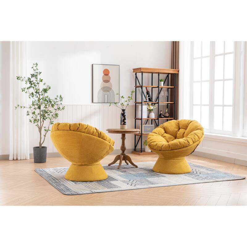 Oversized Swivel Accent Chair, 360-Degree Swivel Barrel Chair, Papasan Chair for Living Room and Bedroom Comfort