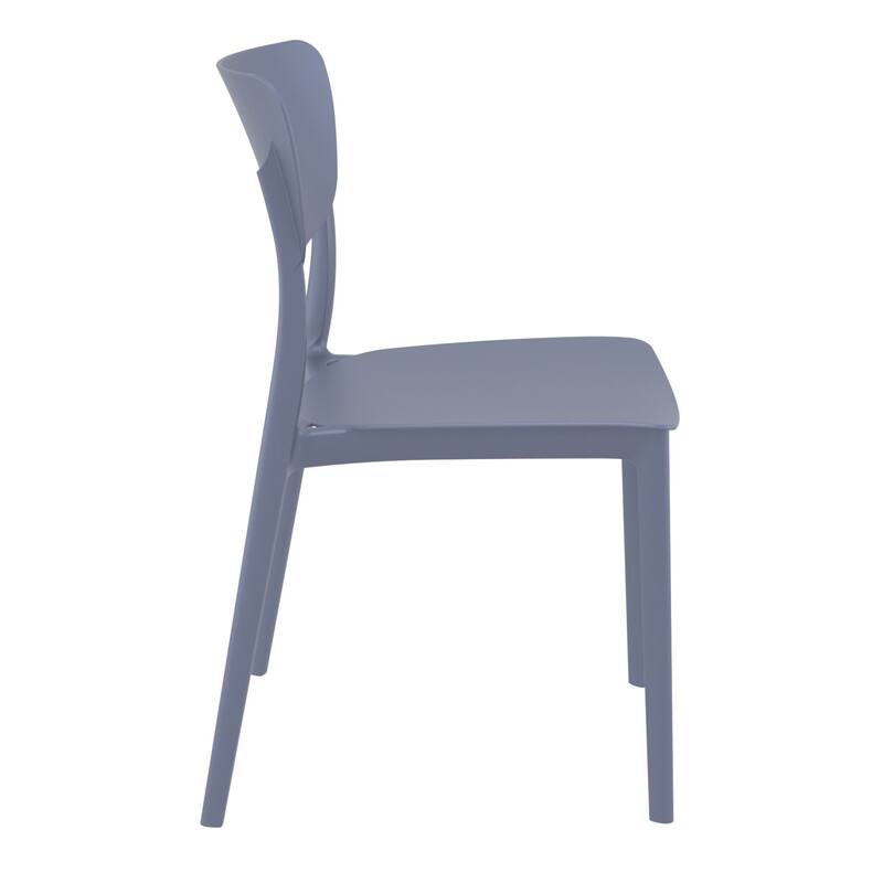33" Gray Solid Stackable Patio Dining Chair