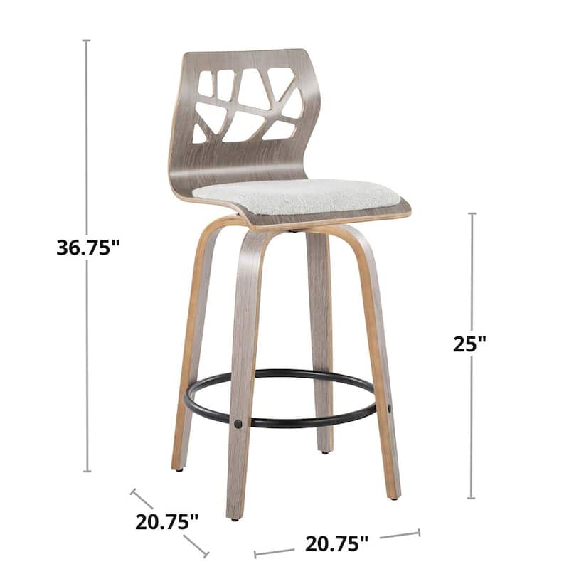 Carson Carrington Sala 26" Fixed-Height Counter Stool with Bent Wood Legs & Round Footrest (Set of 2)