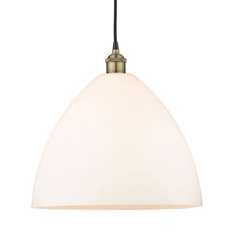 Innovations Lighting 616-1P-18-16 Edison Dome Pendant Edison Dome 16" - Black Antique Brass / Matte White