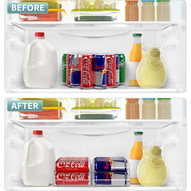 Sorbus Skinny Soda Can Organizer and Drink Dispenser 2 Pack - 13.75 L x 7 W x 4 H