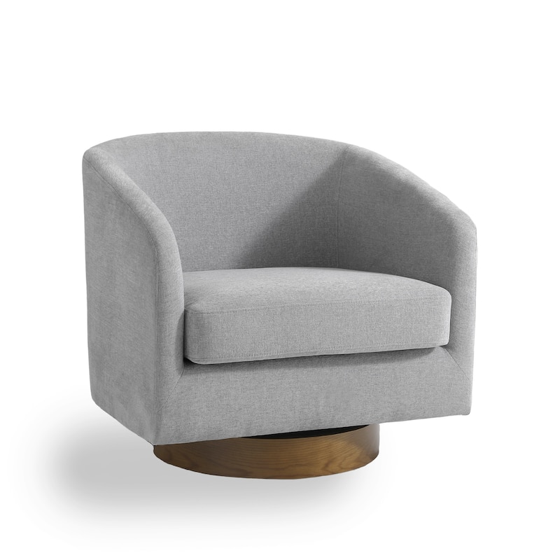 2 Set Modern Wide Round Swivel Accent Barrel Chairs