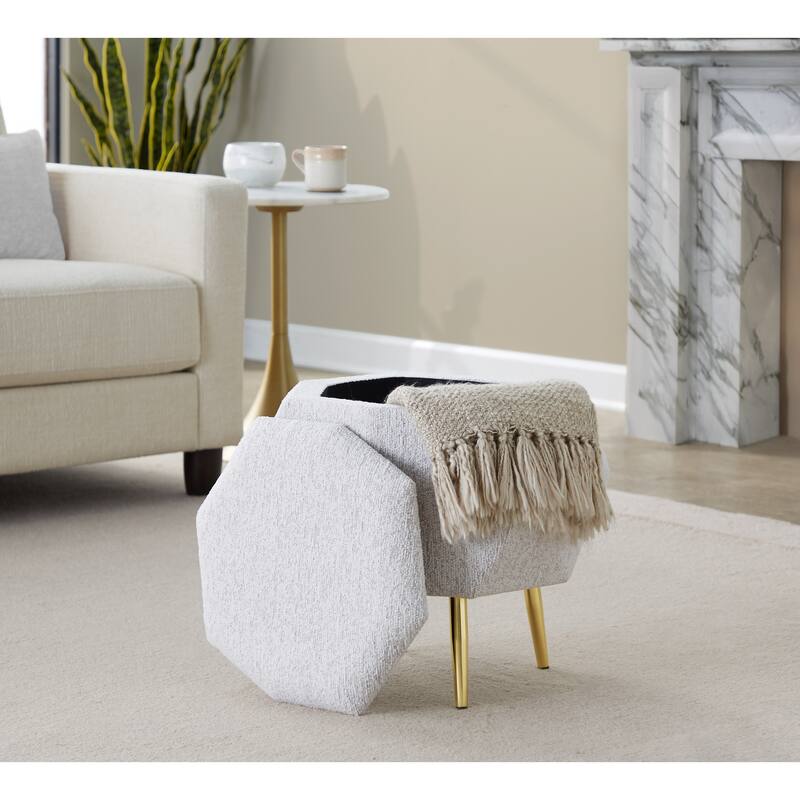 Silver Orchid Dana Diamond Shaped Ottoman