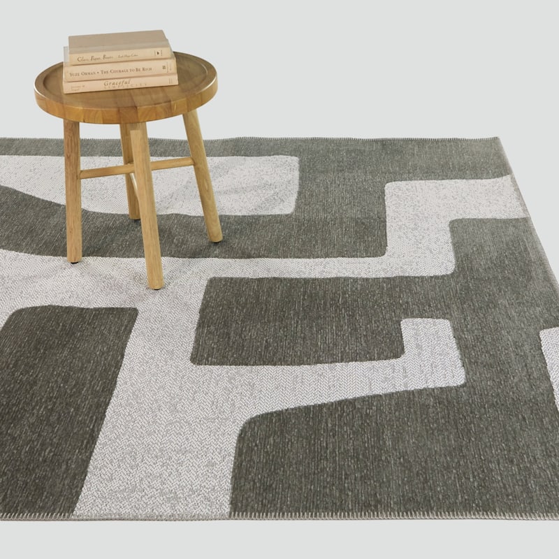 Tanford Modern Striped Area Rug - 7'10" x 10' - Taupe