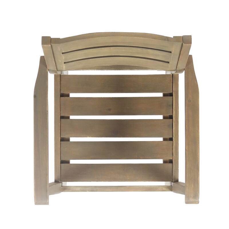 Roomfitters Stamford Set of 2 Acacia Wood Outdoor Dining Armchairs, Slatted Open-Back Design