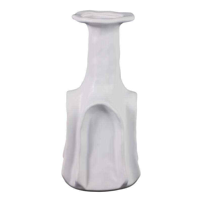 Decorative Vase - White Ceramic Sleek Design