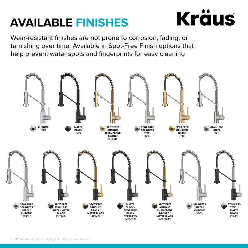 Kraus Bolden 2-Function 1-Handle Commercial Pulldown Kitchen Faucet
