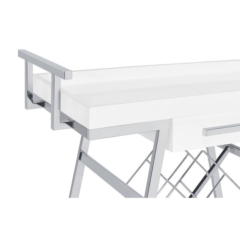 Stremler 2-tier Bar Cart with Storage Drawer