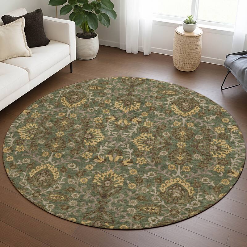 Machine Washable Indoor/ Outdoor Traditional Hartman Chantille Rug
