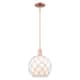 Option White Glass with White Rope / Antique Copper