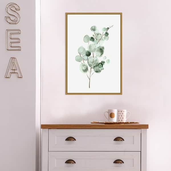 Tender Sprout Ii Eucalyptus By Eva Watts Framed Canvas Art Overstock 32926262