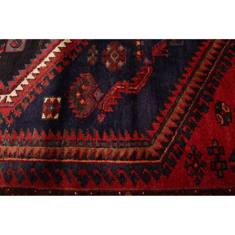 ECARPETGALLERY Hand-knotted Andelz Navy, Red Wool Rug - 4'4 x 7'4
