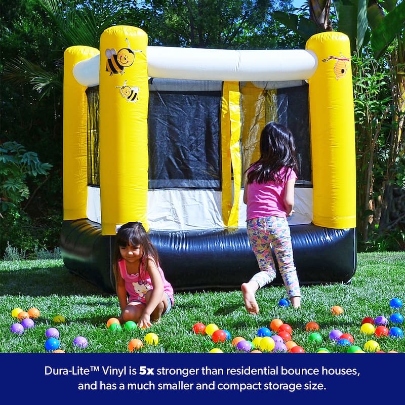 HeroKiddo Busy Bee Inflatable Bounce House for Kids & Toddlers (with Air Blower), Outdoor Indoor Play Bouncy Jumper
