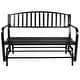 preview thumbnail 3 of 6, Sunnydaze 2-Person Black Steel Metal Outdoor Patio Garden Glider Bench - 50"