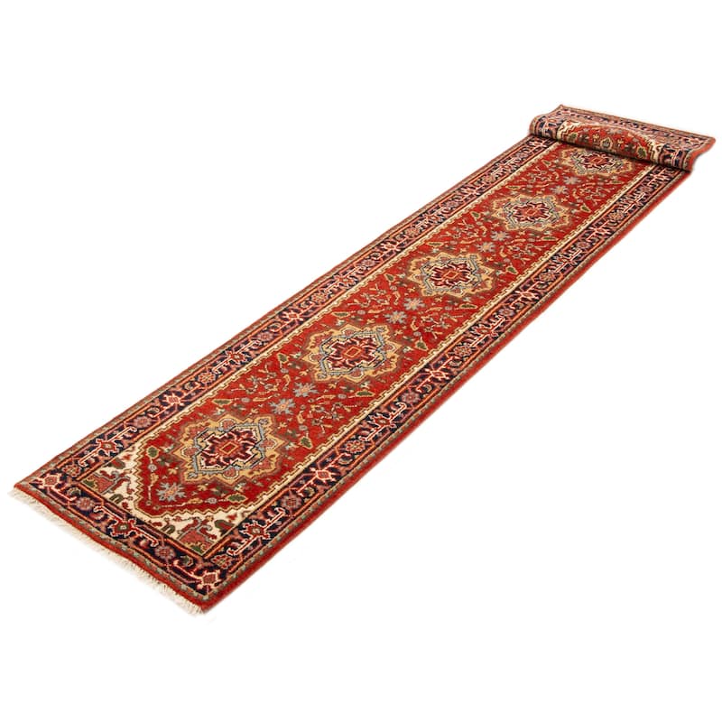 ECARPETGALLERY Hand-knotted Serapi Heritage Red Wool Rug - 2'7 x 19'9