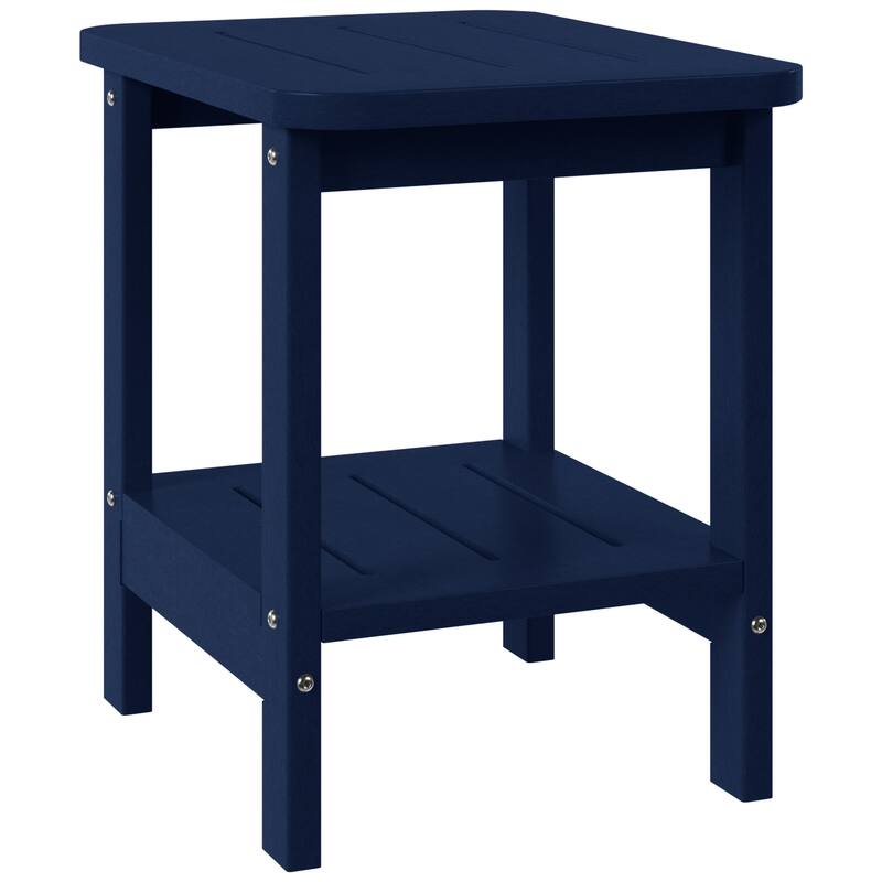 Brighton Outdoor Poly Two Shelf Side Table - Navy Blue