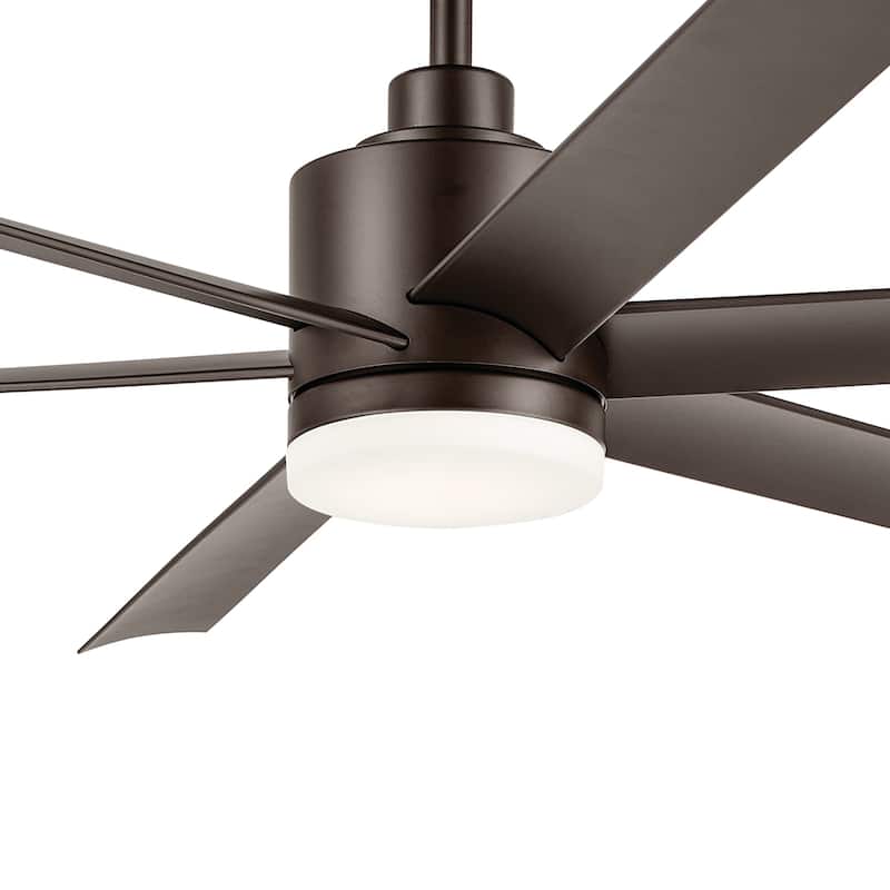 Kichler Lighting Loa 65 Inch Ceiling Fan with Satin Etch Glass in Satin Natural Bronze with Satin Natural Bronze Blades