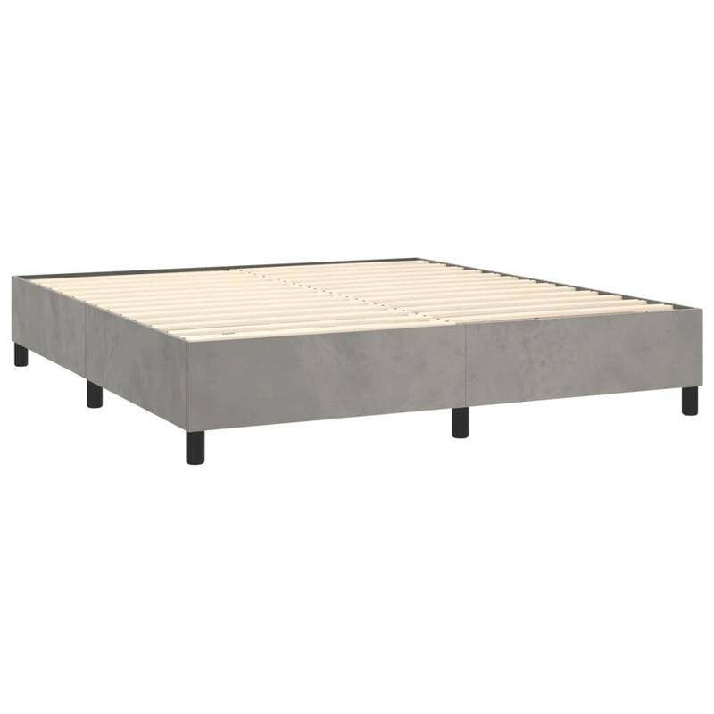 vidaXL Bed Frame Box Spring Platform Bed with Mattress for Bedroom Velvet