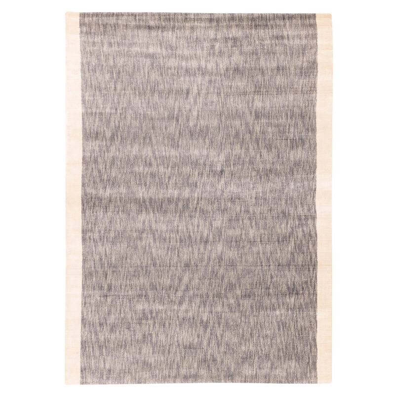 ECARPETGALLERY Hand Loomed Loreto Dark Grey Viscose Rug - 5'4 x 7'5