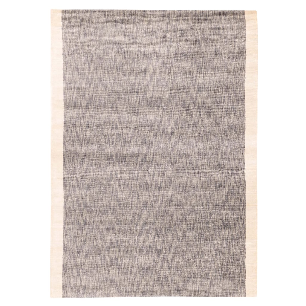 ECARPETGALLERY Hand Loomed Loreto Dark Grey Viscose Rug - 5'4 x 7'5