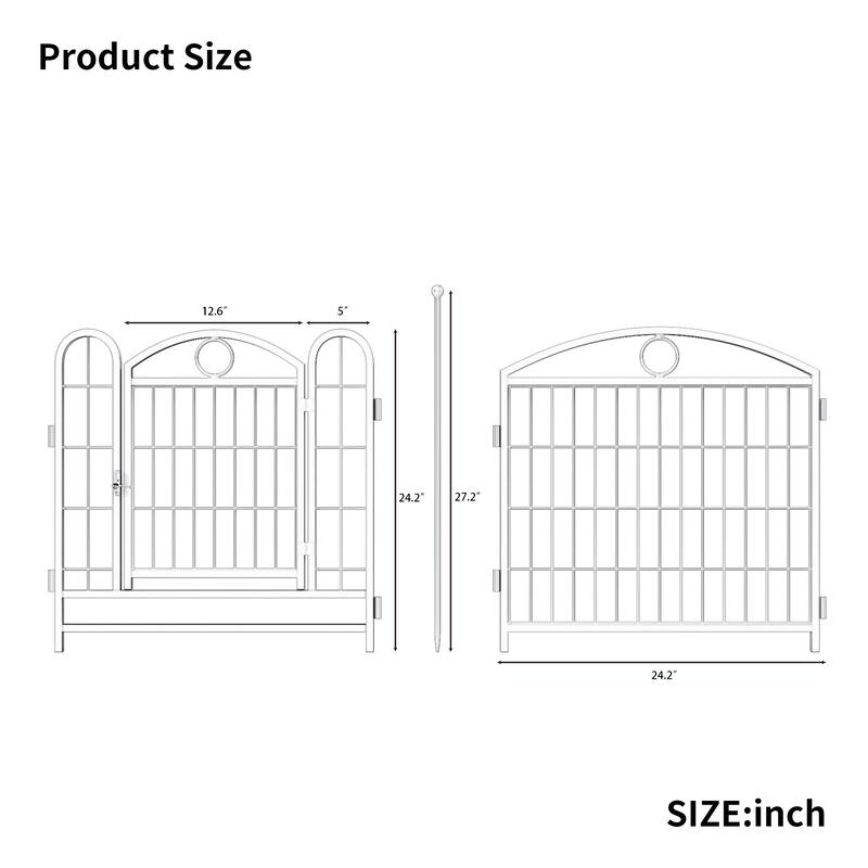 Dog Playpen 24 inch 8 Panels Metal Dog Pen Pet Dog Fence with Doors, Heavy Duty Dog Fence Puppy Pen Foldable Pet Exercise Pen