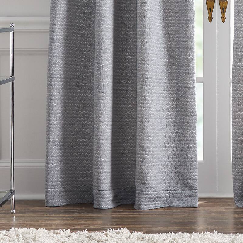 KARL LAGERFELD PARIS Blocked Geo Matelasse Curtain Panel Pair