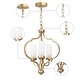 preview thumbnail 10 of 24, LALUZ Modern 3-Light Black Gold Chandelier Frosted Glass Kitchen Island Light