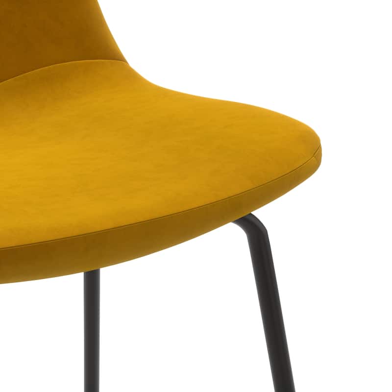 Maxine Velvet Counter Height Stools Black Legs (Set of 2)