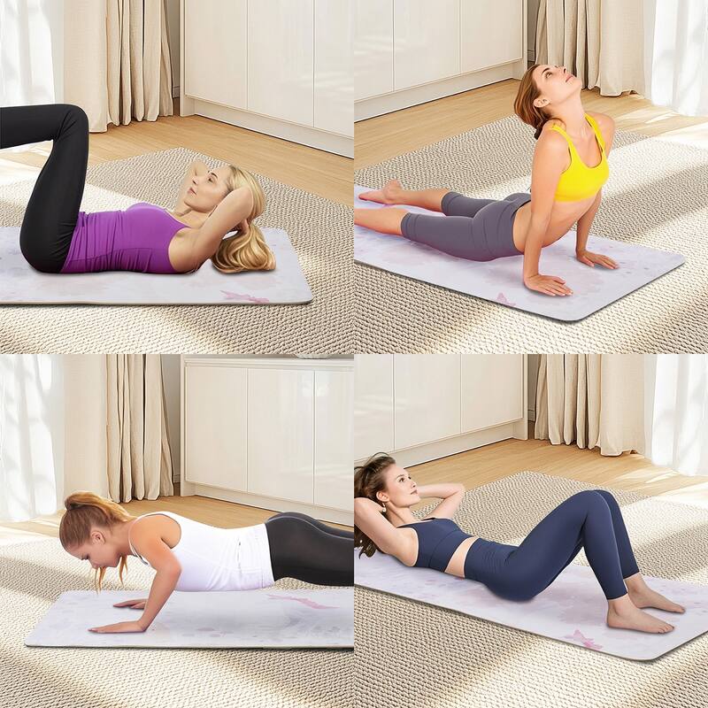 Printed TPE Yoga Mat, Non-Slip, 72"x24" for Pilates, Fitness