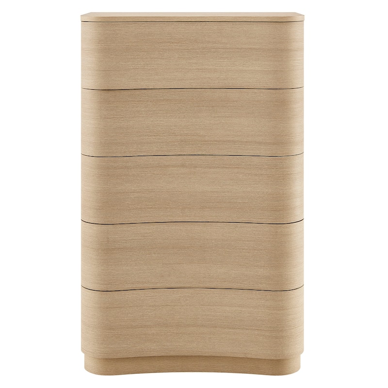 Mirae 5-Drawer Curved Dresser Chest of Drawers
