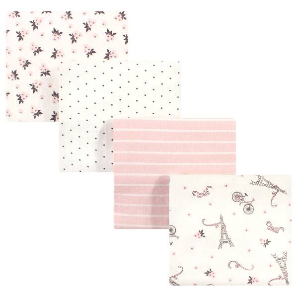 slide 1 of 1, Hudson Baby Infant Girl Cotton Flannel Receiving Blankets, Paris, One Size - Paris - One Size One Size - Paris