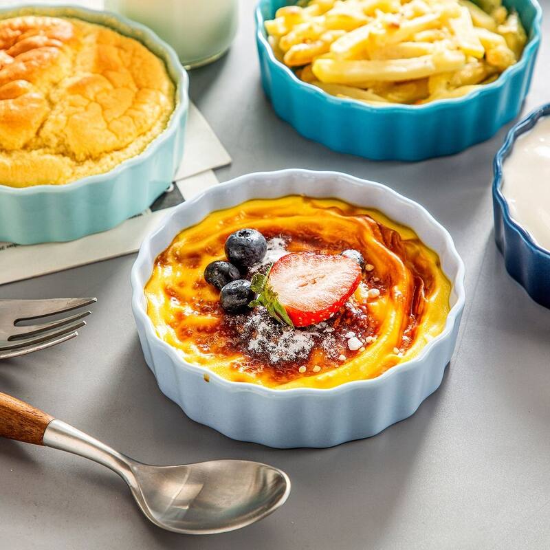 LOVECASA 6 oz Porcelain Mini Ramekins (Set of 6)