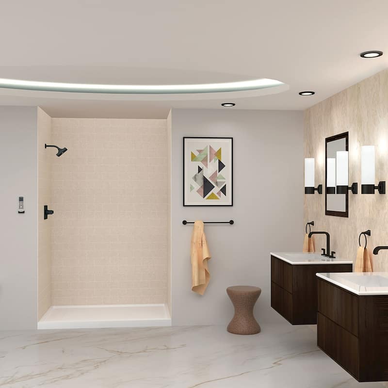 Transolid SaraMar 36-In X 60-In X 96-In Glue to Wall Shower Walls - 60" x 36" x 96" - 60" x 36" x 96"