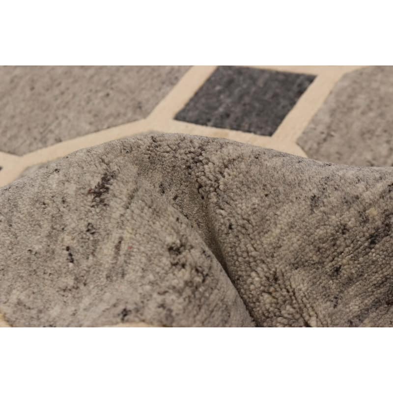 ECARPETGALLERY Hand-knotted Opulence Grey Viscose, Wool Rug - 8'0 x 9'11
