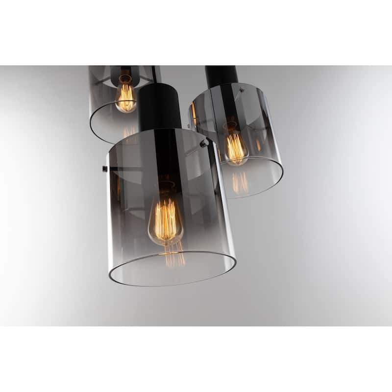 Artcraft Henley - 3-Light Chandelier - Smoke Glass/Satin Black