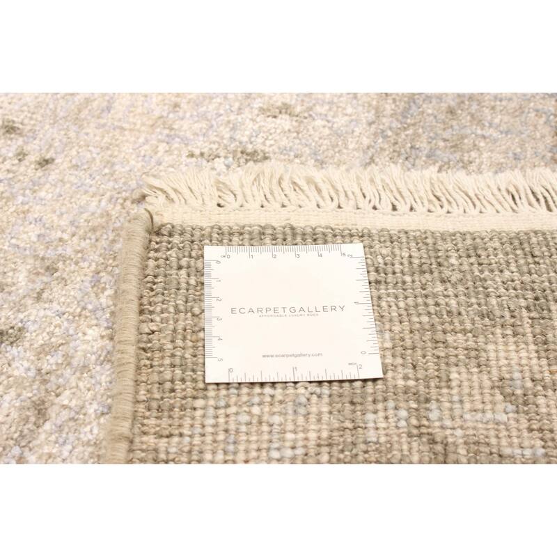ECARPETGALLERY Hand-knotted Heritage Light Khaki Silk Rug - 5'6 x 7'8