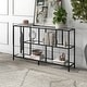 preview thumbnail 15 of 22, Winthrop Console Table Blackened Bronze with Glass Shelves