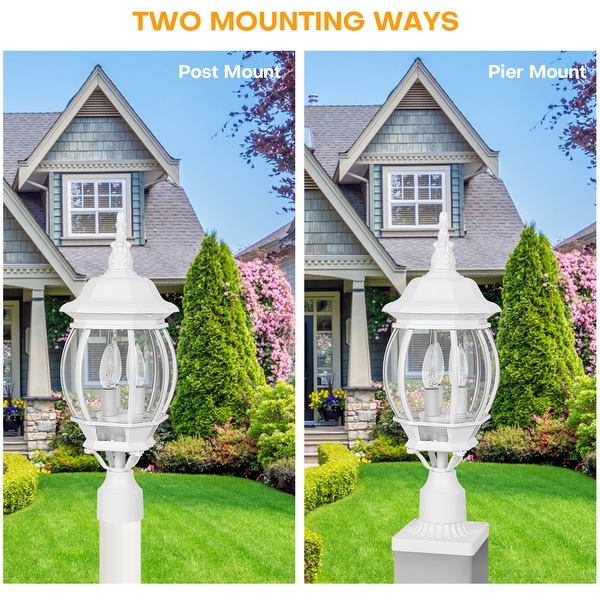 Antique Outdoor Post Light Fixture with Clear Seeded Glass 2 Pack On Sale Bed Bath Beyond 35890842