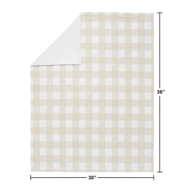Woodland Plaid Collection Boy Baby Receiving Security Swaddle Blanket - Beige and White Buffalo Check