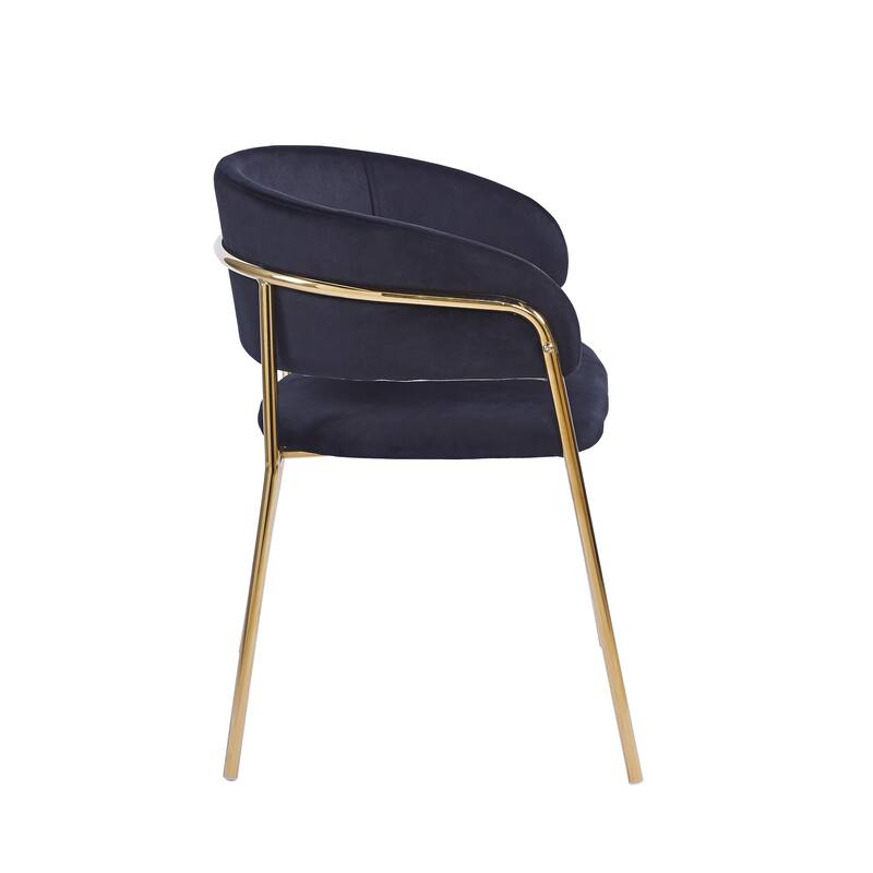 Porthos Home Cardi Dining Chairs Set of 2, Velvet Upholstery, Gold Legs
