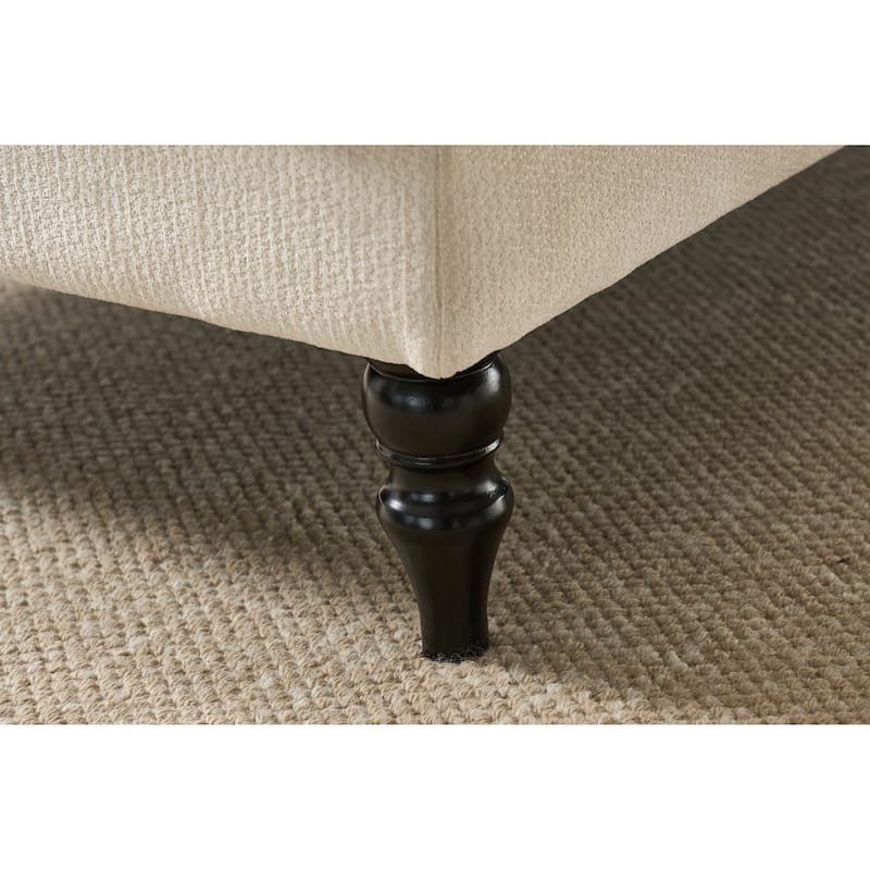 GDFStudio - Marcelline Chaise Lounge Recliner with Solid Wood Frame and Cushion